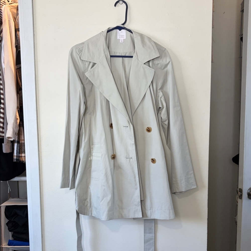LC Lauren Conrad Soft Gray Trench Coat